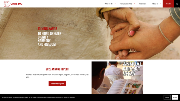 Screenshot of the Chab Dai UK website