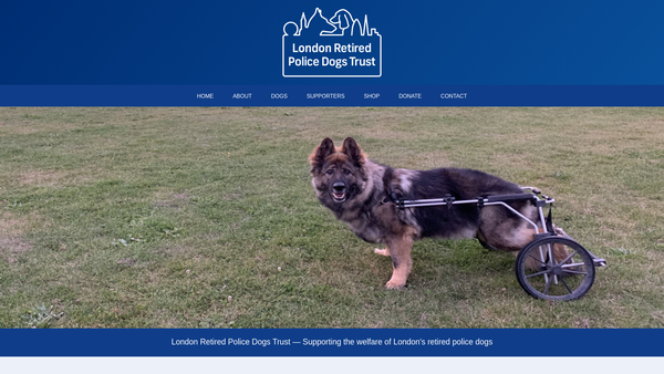 Screenshot of the London Retired Police Dogs Trust website