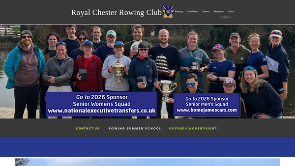 Screenshot of the Royal Chester Rowing Club website