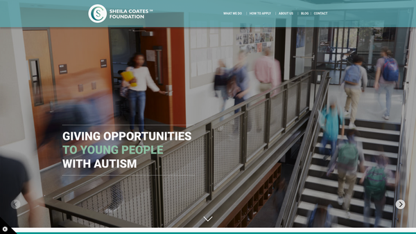 Screenshot of the Sheila Coates Foundation website