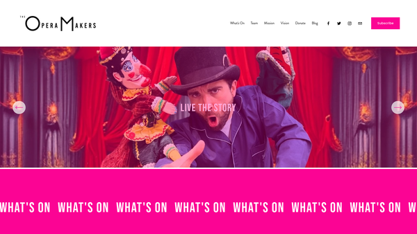 Screenshot of the The Opera Makers website
