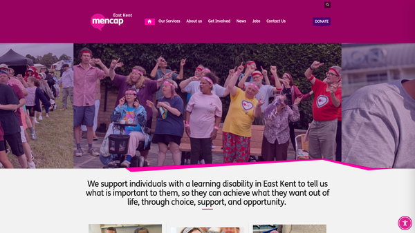 Screenshot of the East Kent Mencap website