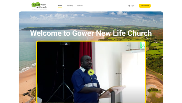 Screenshot of the Gower New Life Church website