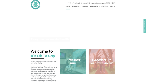 Screenshot of the It's Ok To Say website