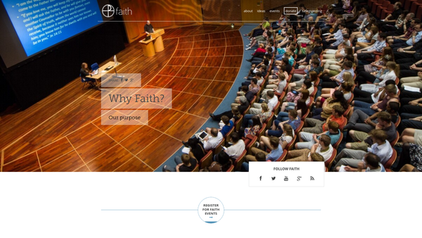 Screenshot of the The Faith Movement website