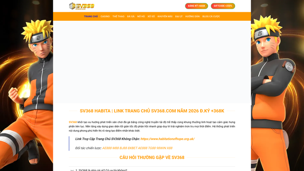 Screenshot of the Habitation Of Hope website