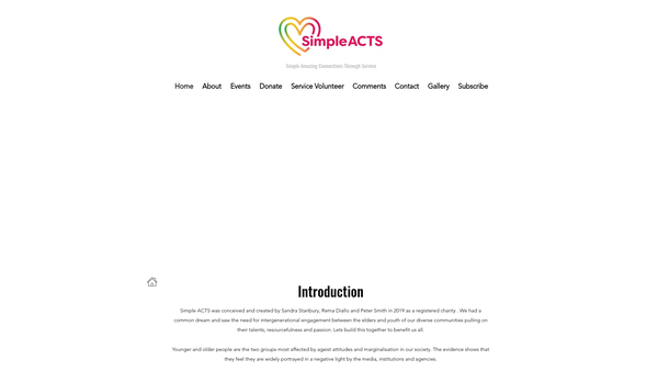 Screenshot of the Simple Acts website