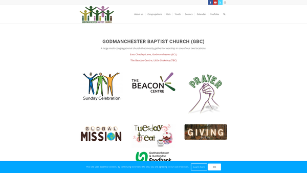Screenshot of the Godmanchester Baptist Church website