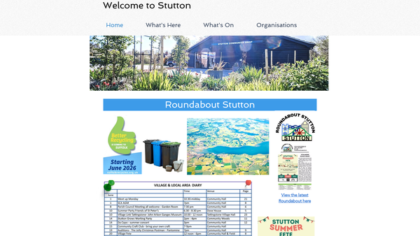 Screenshot of the Stutton Community Association website