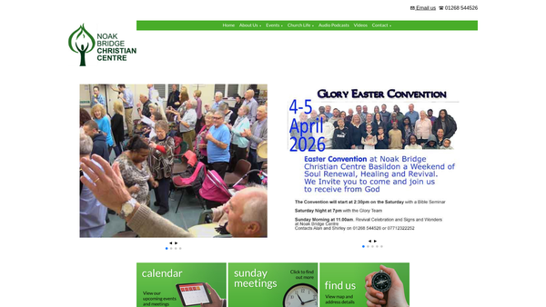 Screenshot of the Noak Bridge Christian Centre website