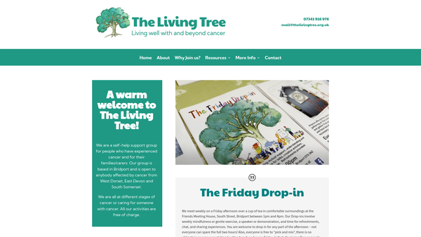 Screenshot of the The Living Tree website