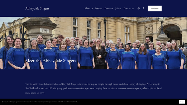 Screenshot of the Abbeydale Singers website