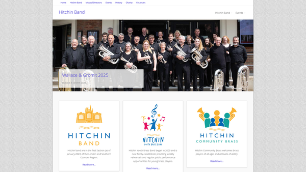 Screenshot of the Hitchin Band website