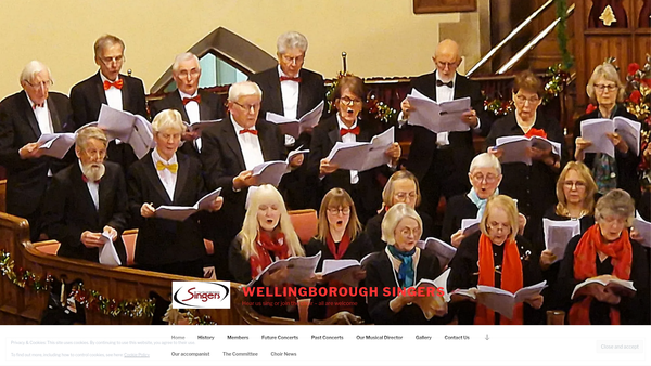 Screenshot of the Wellingborough Singers website