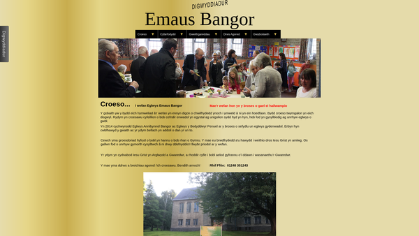 Screenshot of the Eglwys Gydenwadol Emaus Bangor website