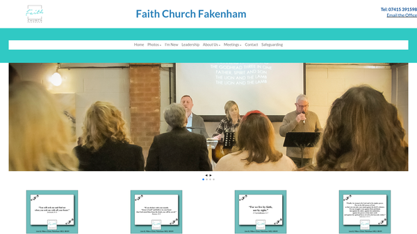 Screenshot of the Faith Church Fakenham website