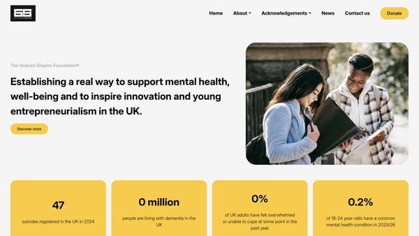 Screenshot of the The Graham Shapiro Foundation website