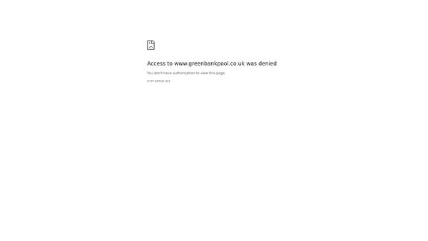 Screenshot of the Greenbank Pool website