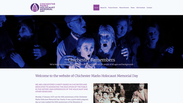 Screenshot of the Chichester Marks Holocaust Memorial Day CIO website