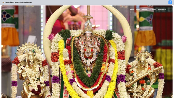 Screenshot of the Shri Kalpaga Hindu Culture Association website