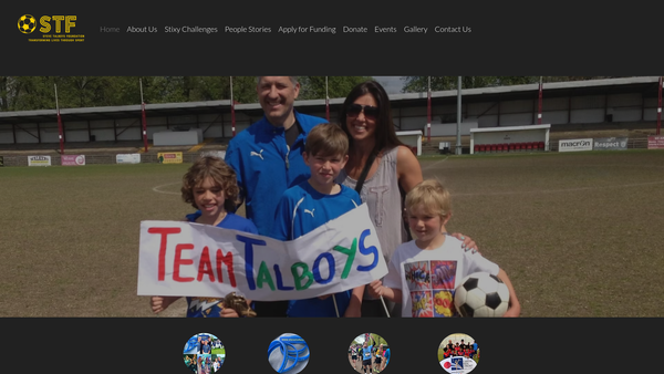 Screenshot of the The Steve Talboys Foundation website