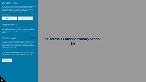 Screenshot of the The Friends Of St Teresa's website