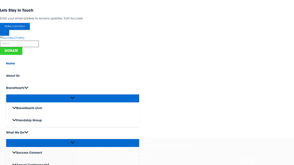 Screenshot of the Success Life After Cure Limited website