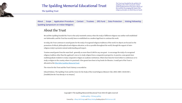 Screenshot of the The Spalding Memorial Educational Trust website