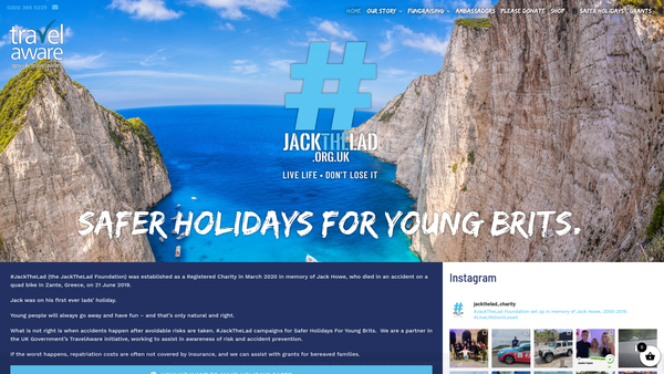 Screenshot of the Jackthelad Foundation Limited website