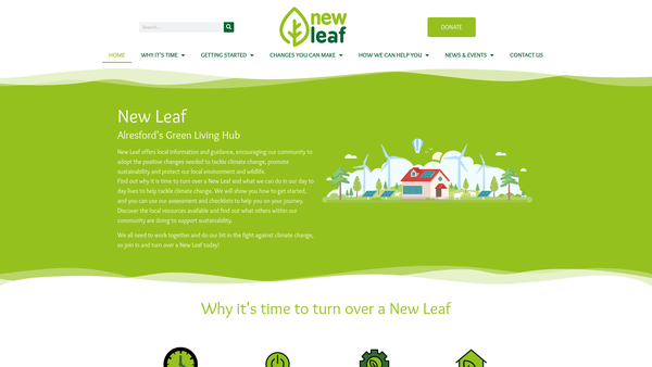 Screenshot of the New Leaf Alresford website