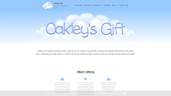 Screenshot of the Oakley's Gift website