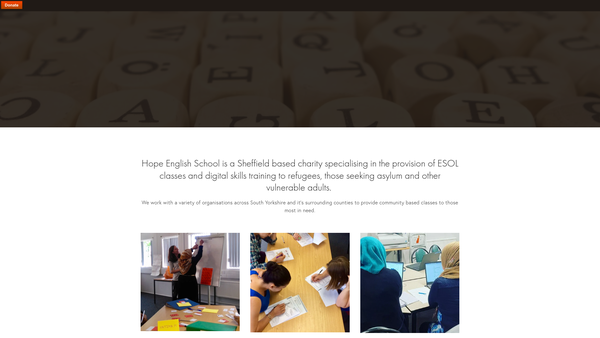 Screenshot of the Hope Esol CIO website