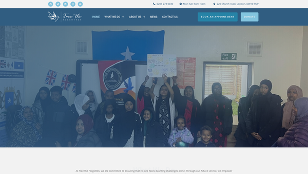 Screenshot of the Free The Forgotten website