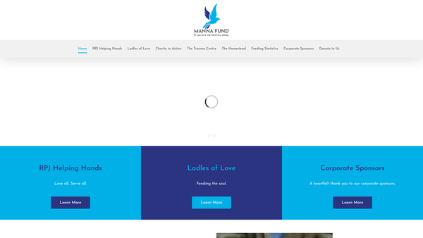 Screenshot of the Manna Fund website