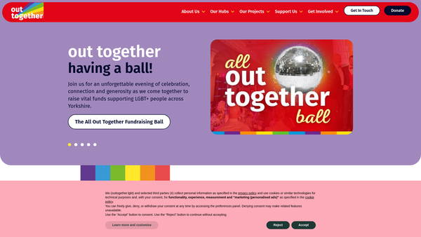 Screenshot of the Out Together website