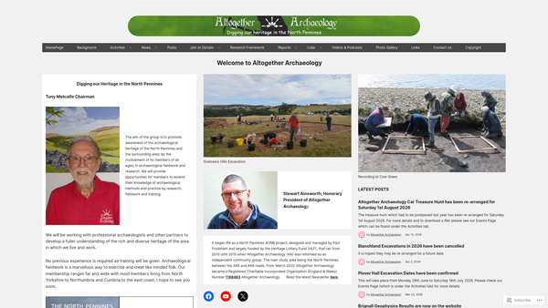 Screenshot of the Altogether Archaeology website