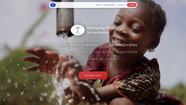 Screenshot of the Humanity First UK website