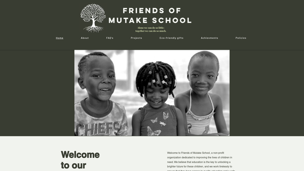 Screenshot of the Friends Of Mutake School website
