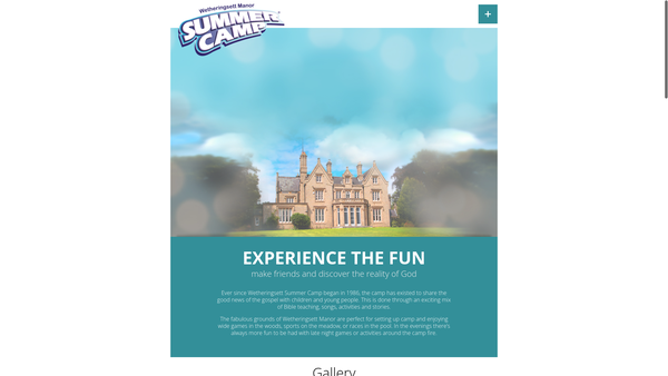 Screenshot of the Wetheringsett Summer Camp website