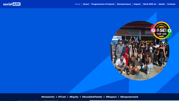 Screenshot of the Social Ark website