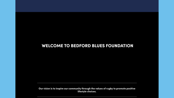 Screenshot of the Bedford Blues Foundation website