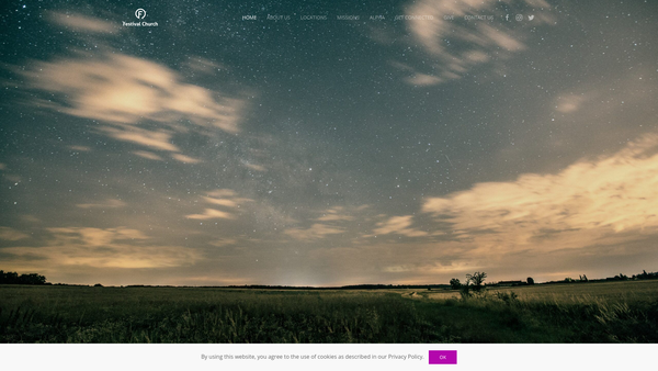 Screenshot of the Festival Church website