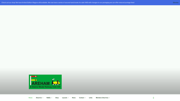 Screenshot of the Fareham And District Model Railway Club CIO website