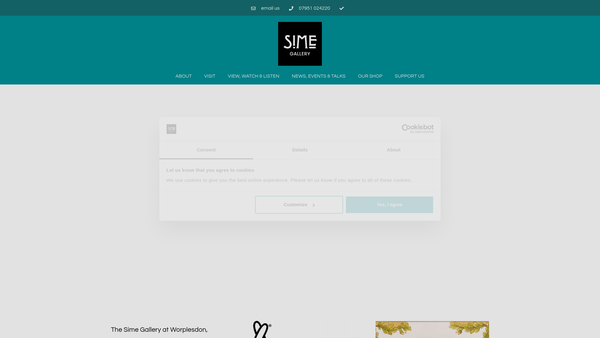 Screenshot of the Sime Gallery CIO website