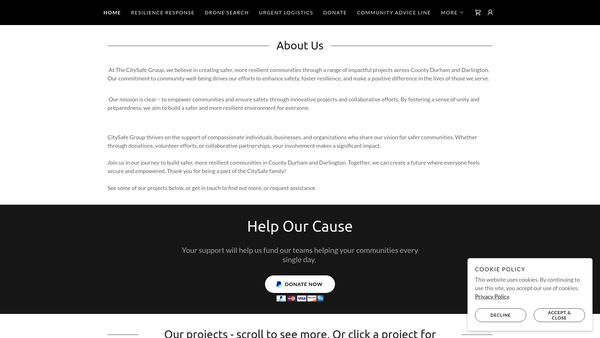 Screenshot of the The CitySafe Group website