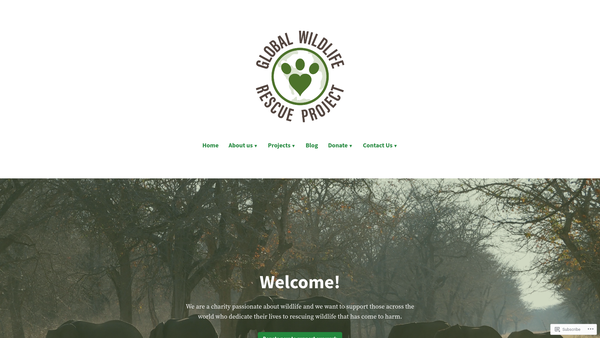 Screenshot of the Global Wildlife Rescue Project website