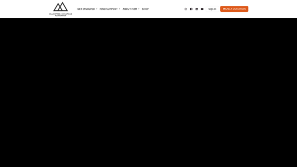 Screenshot of the Millimetres 2 Mountains Foundation CIO website