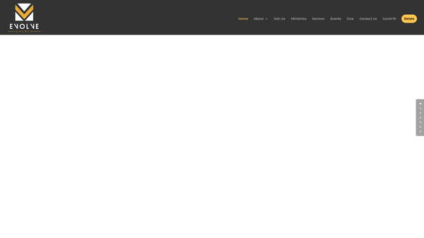 Screenshot of the Evolve Church website