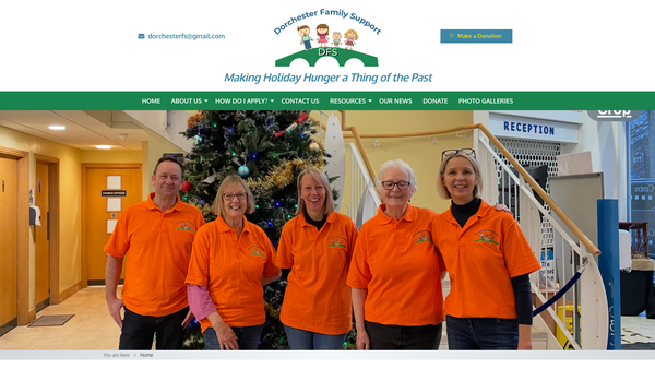 Screenshot of the Dorchester Family Support website