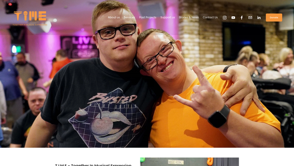 Screenshot of the Together In Musical Expression website